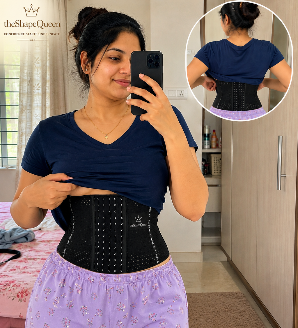 TheShapeQueen Waist Trainer Belt – Instant Tummy Control & Back Support
